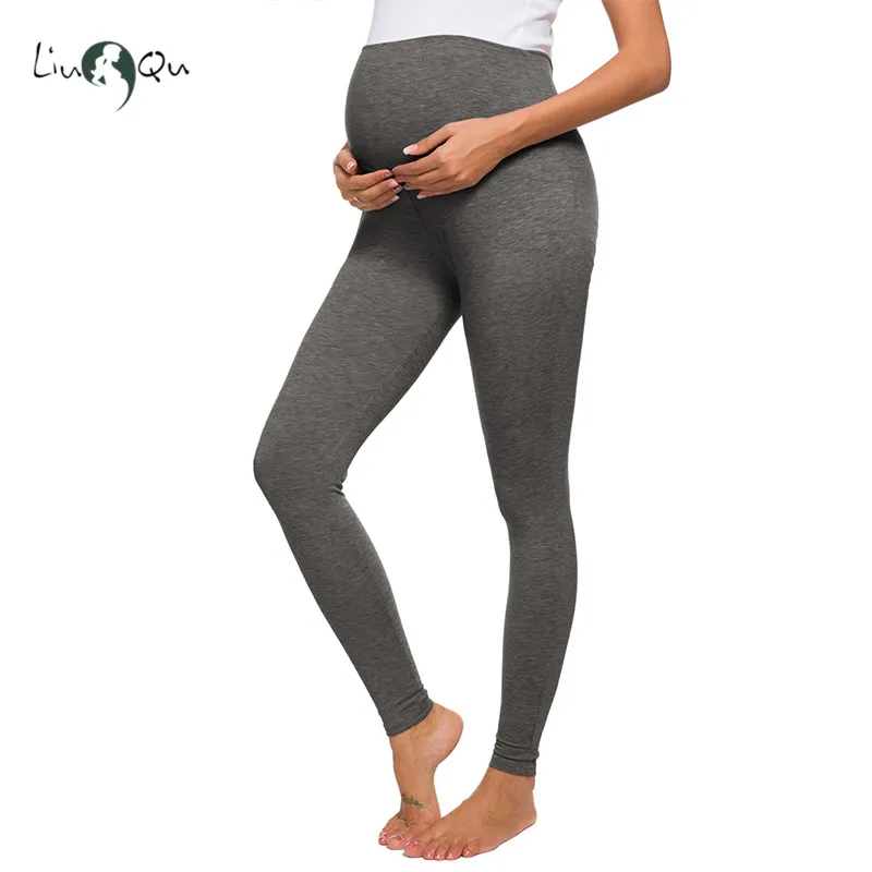 Maternity Women's Maternity Full Length French Terry Secret Fit Belly Leggings Elastic Stretch Soft Sports Pants Yoga Pants