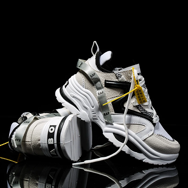 Г. Женская повседневная обувь кожаные кроссовки на толстой платформе удобная обувь на плоской толстой подошве белая корзина на танкетке для прогулок