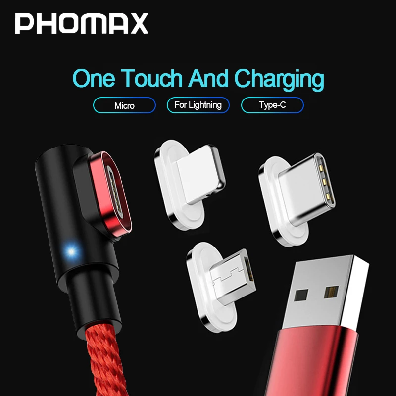

PHOMAX Magnetic Cable Micro usb Type C Fast Charging Adapter Phone Microusb Type-C Magnet Charger usb c For iphone Samsung S8 9