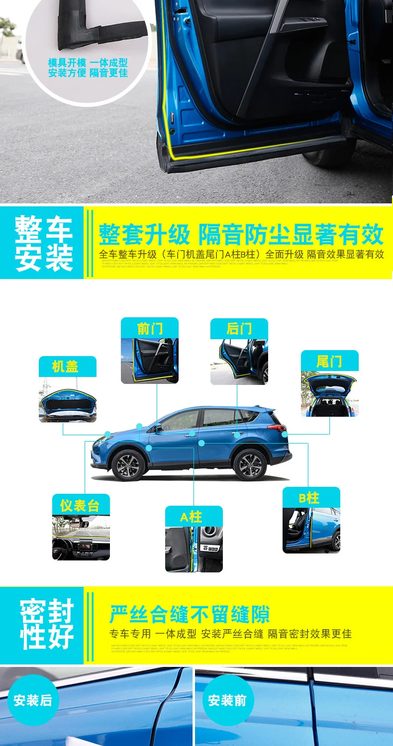 BeingWins автомобильный Стайлинг для Toyota RAV4 2013- дверь Модифицированная Звуконепроницаемая уплотнительная полоса