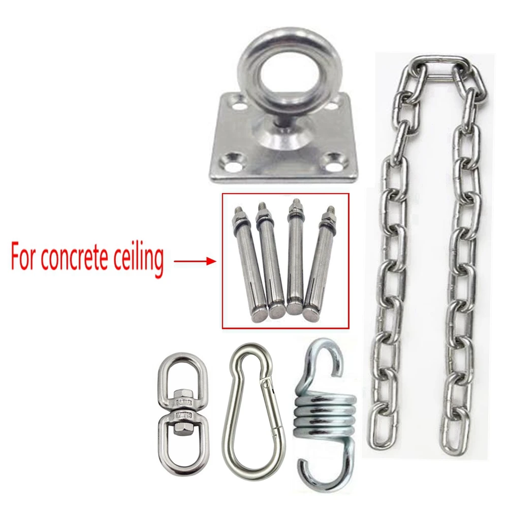 Swing Hanger Kit Stainless Steel Hanging Chair Chain For Sandbag Aerial Yoga Hammock Chair Conneciton Indoor Heavy Duty 