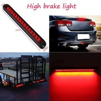 

1pc Car 15 LED Rear Tail Light Stop Brake Lamp for Automobiles Bus Truck Trailer 10-30V Red High Brake light Signal Lamp