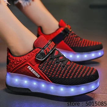 

Heelys 2020 Glowing Sneakers Kids Roller Skate Shoes Children Led Light up Girls Boy with Wheels Heelies