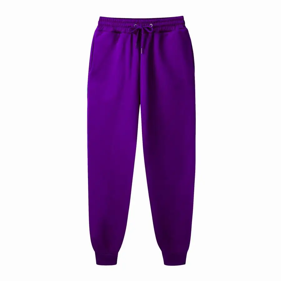 Classic Men‘s Polyester Sweatpants Loose Long Pants Fitness Sports Workout Joggers Solid Color Drawstring Casual Track Trousers business casual pants men Casual Pants