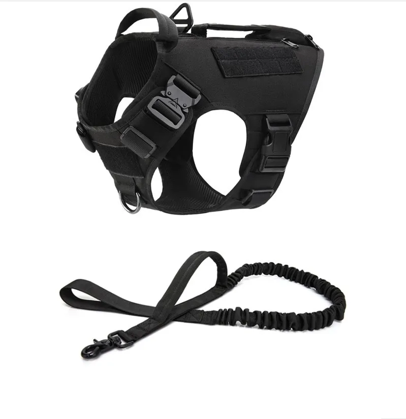 Tactical Molle Dog Harness for Large Dog Vest with Side Bags Pouches for Military Service Dog Working Training 