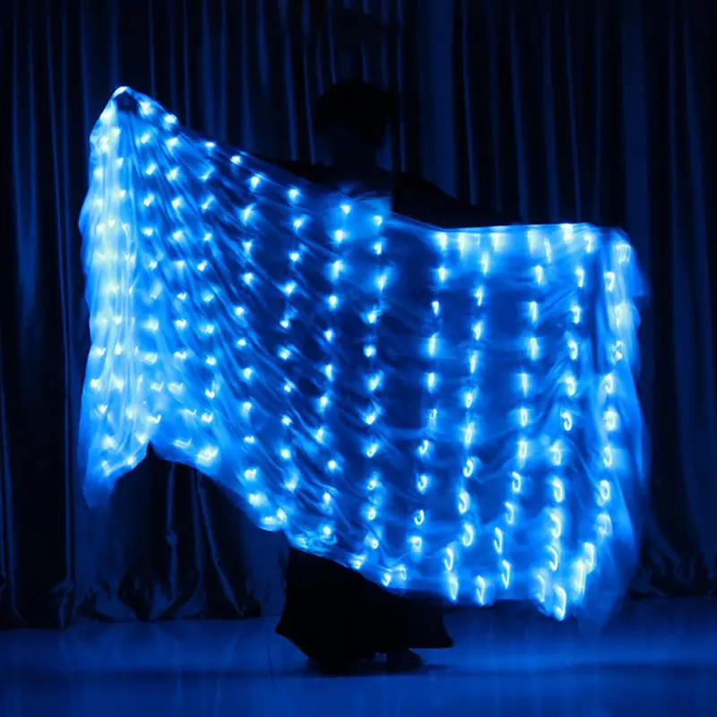 

Belly Dance Scarf Silk Dance Hand Glow Light Performance Prop Belly Dance LED Hand Throw Scarf T