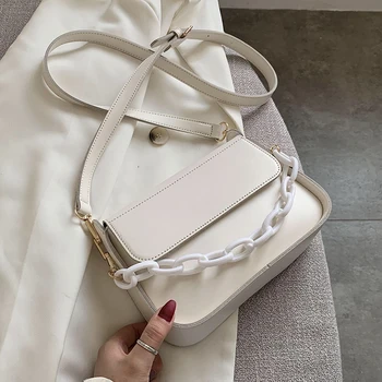 

Solid Color Small PU Leather Crossbody Bags For Women 2020 Summer Chain Designer Lady Travel Shoulder Messenger Handbags