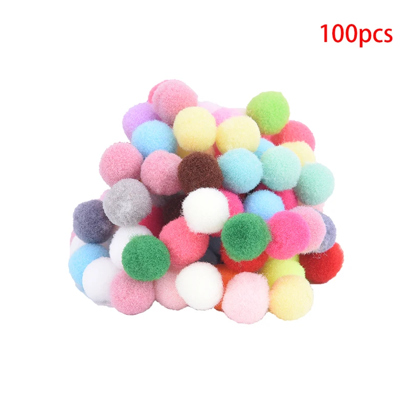 10mm 100PCS 100 шт. 10/15/20 мм DIY мягкий помпонами мячики для детей, игрушки Свадебные украшения круглый мячи из войлока Pom Poms прошитая вручную аксессуары - Цвет: 10mm 100PCS