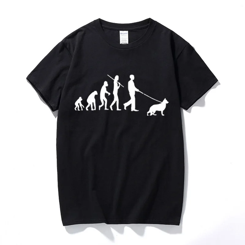 Evolution Dachshund German Shepherd Dog T Shirts T-Shirts Tshirts Funny Birthday Present Gift For Dad Men Him Husband Boyfriend |