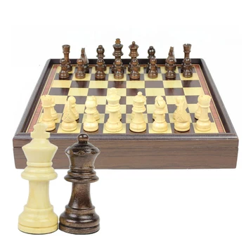 Hot Top Grade Wood Chess Set Portable Game Of Wooden Box Collection Table Chess International Chess Children's Gifts Board Games peter h clarke mikhail tal s best games of chess