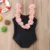 One Piece Swimwear Baby Girls 3D Цветочные Ремни Купальник Без Спинки Купальник Купальник Купальный Костюм Детская Пляжная Одежда