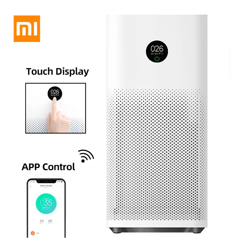 Xiaomi Mijia очиститель воздуха 3 стерилизатор дополнение освежитель воздуха детектор дыма бытовой Hepa фильтр Smart APP wifi Пульт дистанционного управления