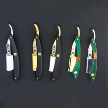Straight Edge Barber Razor Haircut Beard Shaving Tools Manual Depilation Hair Razor Blades Replaceable Professional Safety Razor