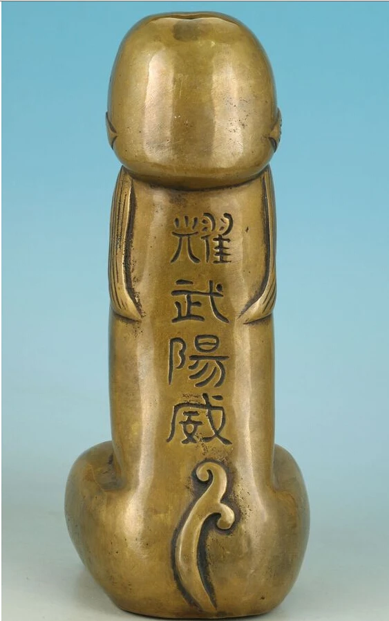 Красивая китайская старинная бронзовая резная статуя бога пениса | Дом и сад