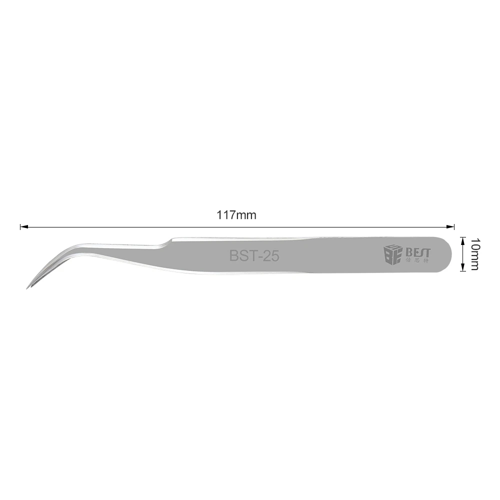 1Pcs Electronics Industrial Tweezers Straight/Curved Tips Precision Stainless Steel Forceps Clips Mobile Phone Repair Hand Tools