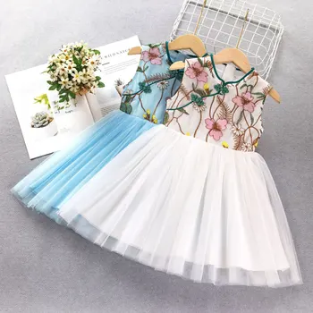 

Kids Girls Sleeveless Dress Summer Girls Prined Dresses Children Clothes Baby Cotton Princess Dress Outfits Chinese style 2020