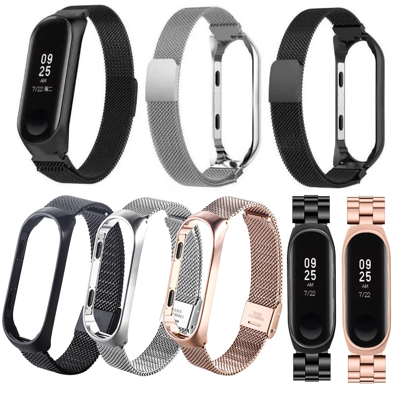 Распродажа, ремешок из нержавеющей стали для xiaomi mi band 4, металлический ремешок для часов, умный Браслет mi band 4, сменные ремешки для часов