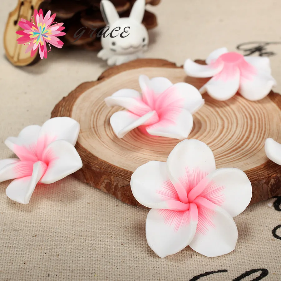 10 Color Polymer Clay Flower Beads Plumeria Flower Spacer - Temu