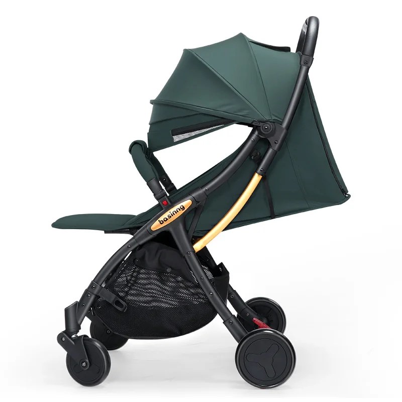 Collection  Fashion baby stroller lightweight folding shock-absorbing high landscape can sit and lie one-click  