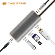 Кабель USB C HDMI кабель type C к HDMI SD концентратор адаптер USB-C HDMI конвертер type-C Thunderbolt 6 в 1 для MacBook huawei C041
