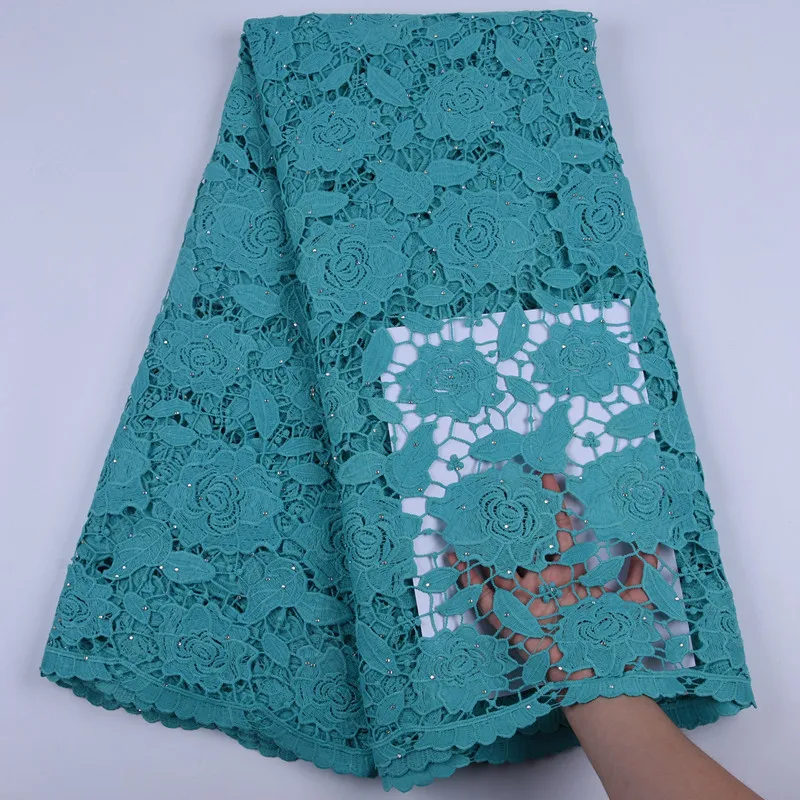 

Top Grade Guipure Lace Cord Lace With Stones Nigerian French Cord Lace Fabric Water Solube African Lace Fabric For Wedding A1702