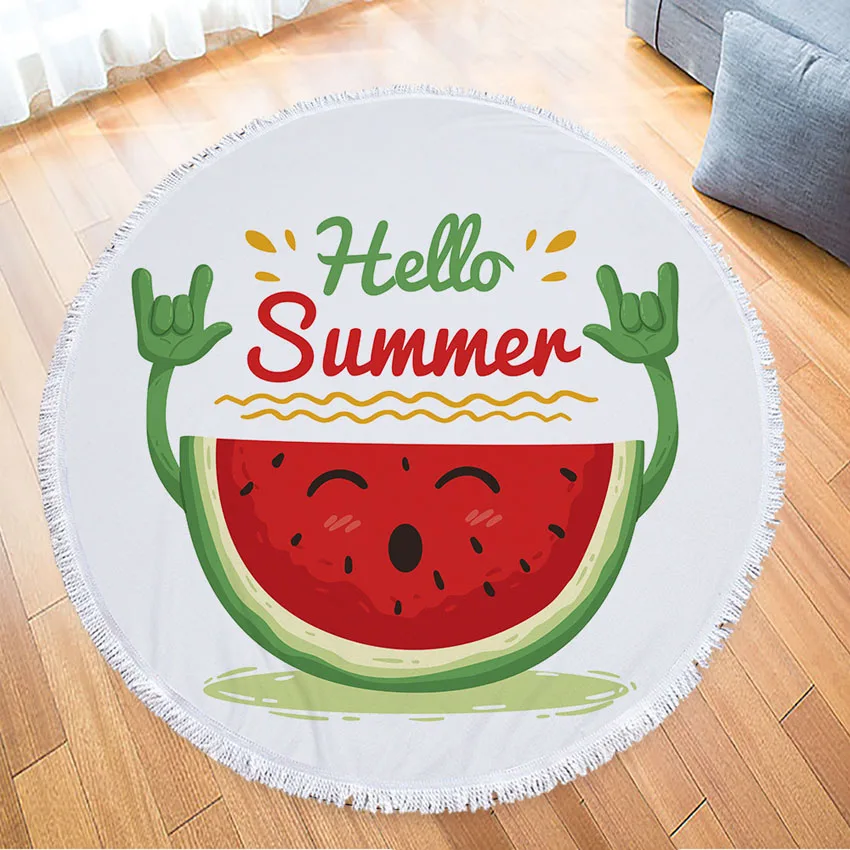 Круглое пляжное Полотенце Hello Summer из микрофибры плотное банное полотенце с
