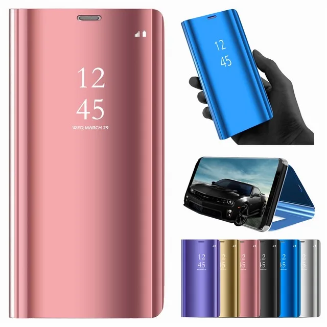 Зеркальный флип чехол для Samsung Galaxy S6 S7 Edge S8 S9 S10E S10 Note 10 Pro 9 8 A3 A5 A7 2017 A6 A8 Plus A9