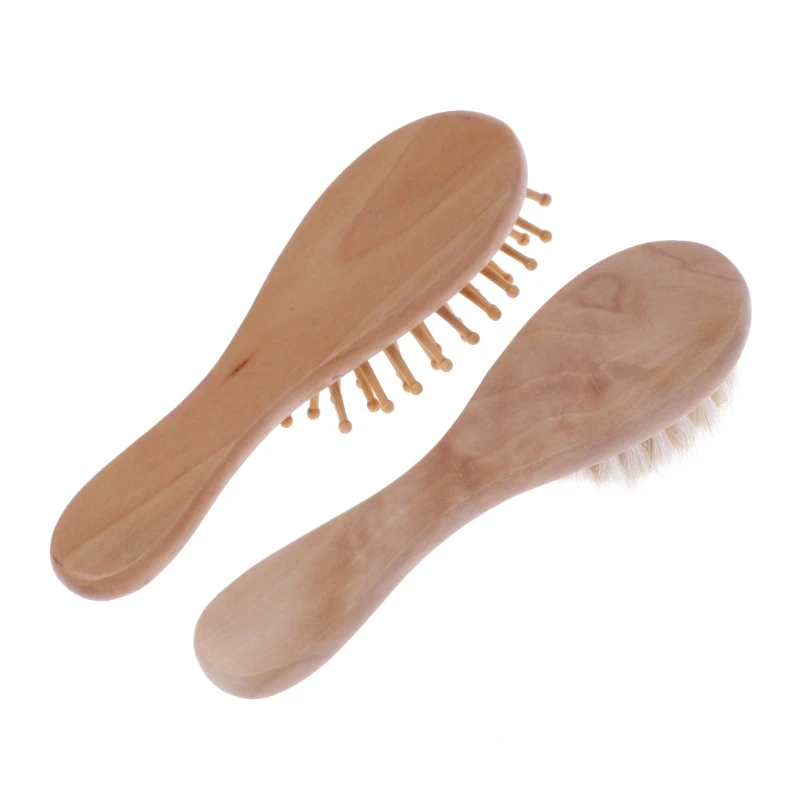 Cs/Набор новорожденных деревянная щетка расческа для маленьких мальчиков и девочек мягкая щетка для волос массажер для головы