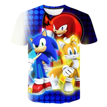 

sonic the hedgehog T shirt Print Cartoon Kids Clothing New 2020 Summer Fashion Children Girl Short Sleeve T shirts For Boys 4-14