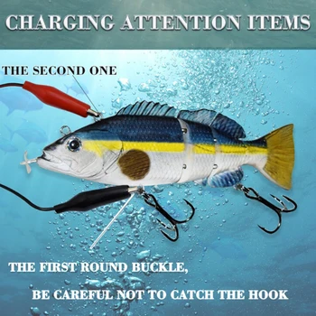 

Electric Lure Wobblers For Fishing 4-Segement Swimbait USB Rechargeable lure Crankbait Flashing LED Lights Fishing Lures