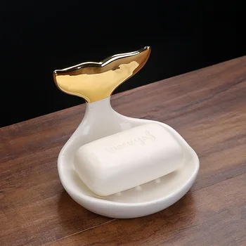 

1PC European Ceramic soap Dish Soap Container Bathroom Accessories Jewelry watch storage rack Hotel Soap box Shower Tray