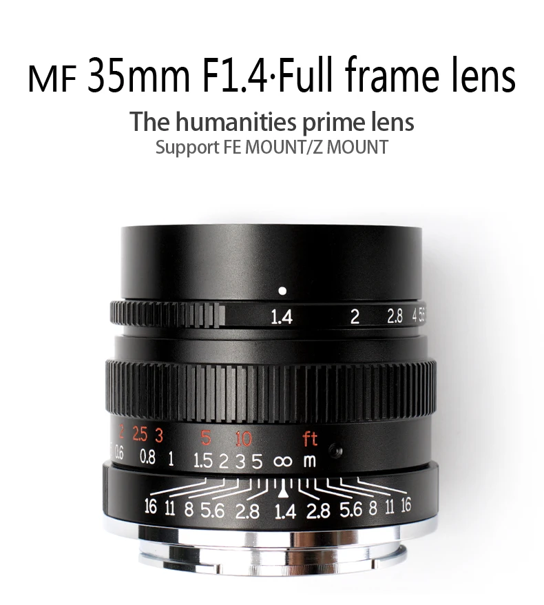 7artisans 35 мм F1.4 полная оправа линзы камеры ручной фокус фиксированные линзы для Камеры E-mount SONY A7II A7R A7RII A7S A6500 7artisans
