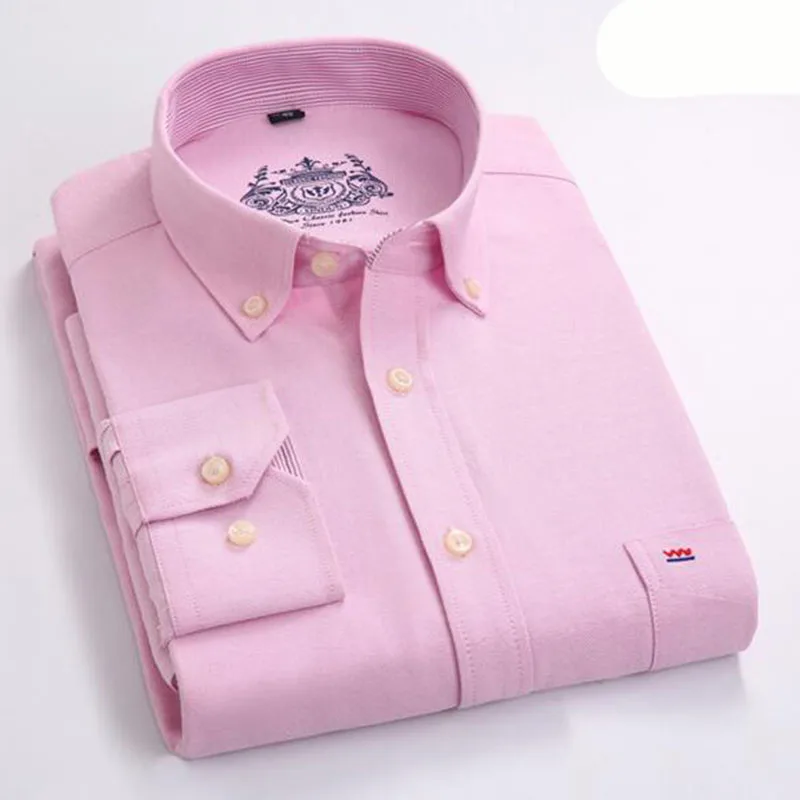 Оксфордская дышащая удобная рубашка из чистого хлопка Camisa, яркие облегающие Высококачественные мягкие рубашки с длинными рукавами и