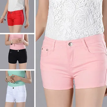 

New Style Women Casual Denim Shorts Candy Color Jean Short Hot Pants for Summer TY53
