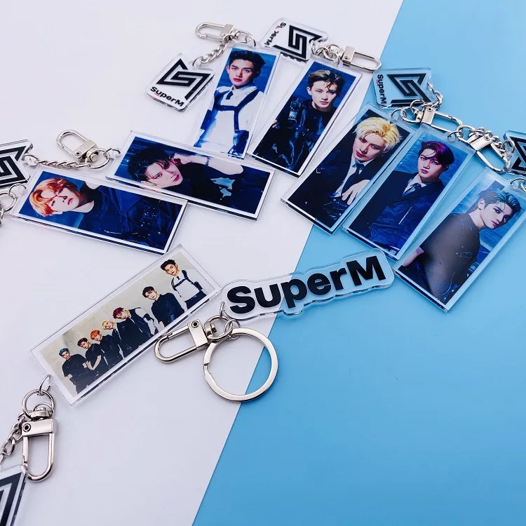 K-pop SUPER M SuperM(TAEMIN EXO NCT WAY V) Сеульский всплывающий официальный брелок MARK Keyring KAI Подвеска Аксессуары