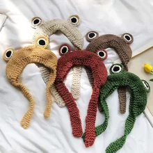 Зимние теплые Мультяшные детские вязаные шапки-ушанки, шапки для девочек и мальчиков, мягкие вязаные меховые шапки с помпонами, детская зимняя шапка