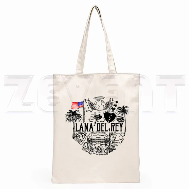 Lana Del Rey LOGO Printed Graphic Hipster Cartoon Print Shopping Bags Girls Fashion Casual Pacakge Hand Bag ZA