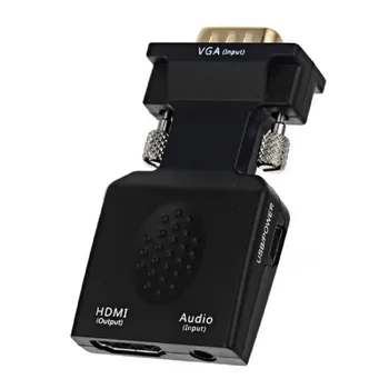 

VGA to HDMI Converter Adapter w/ 3.5mm Audio Port w/ USB Power Ports