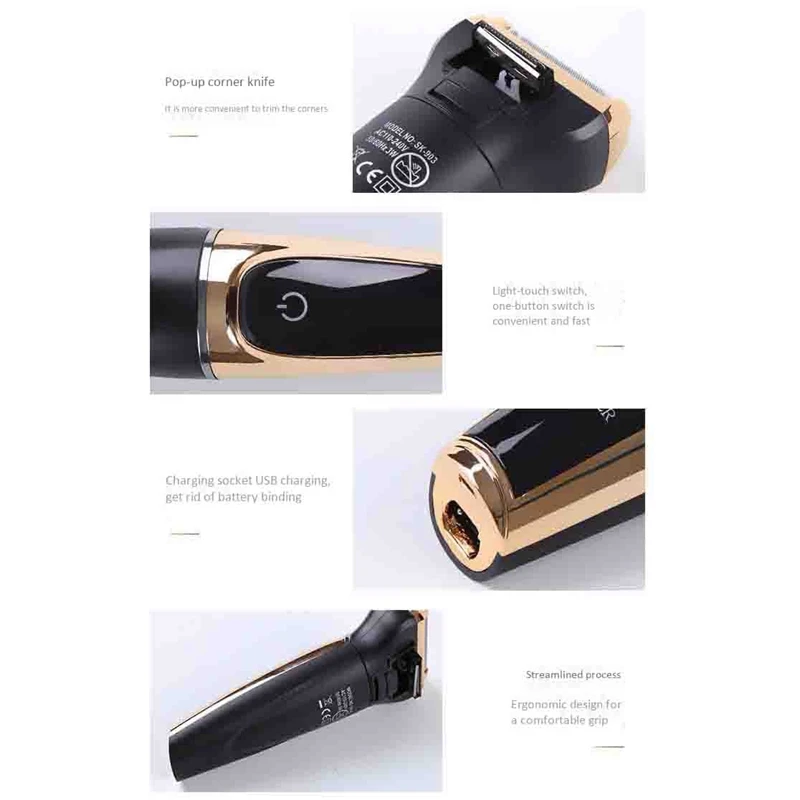 Surker Sk-903 многофункциональная бритва 3 в 1 электрическая поршневая бритва Lcd Цифровая машинка для стрижки волос Usb зарядка угловой Нос волос Tr