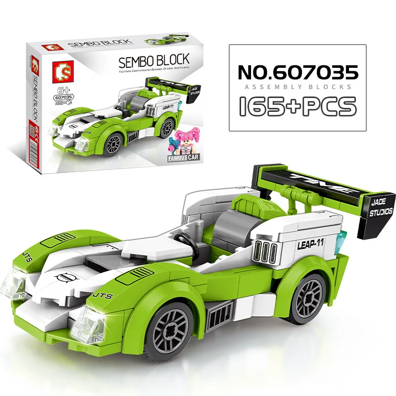 607035 no box Блоки sembo, супер гоночный автомобиль, Строительные кирпичи, известная модель автомобиля, скоростные развивающие подарки на день рождения для мальчиков, детские игрушки для детей - Цвет: 607035 no box
