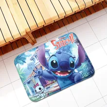 Дисней мультфильм Ститч 3D печать коврик фланелевый несколько узоров коврик для ванной комнаты нескользящий коврик украшение дома Коврик для двери 38x58 см