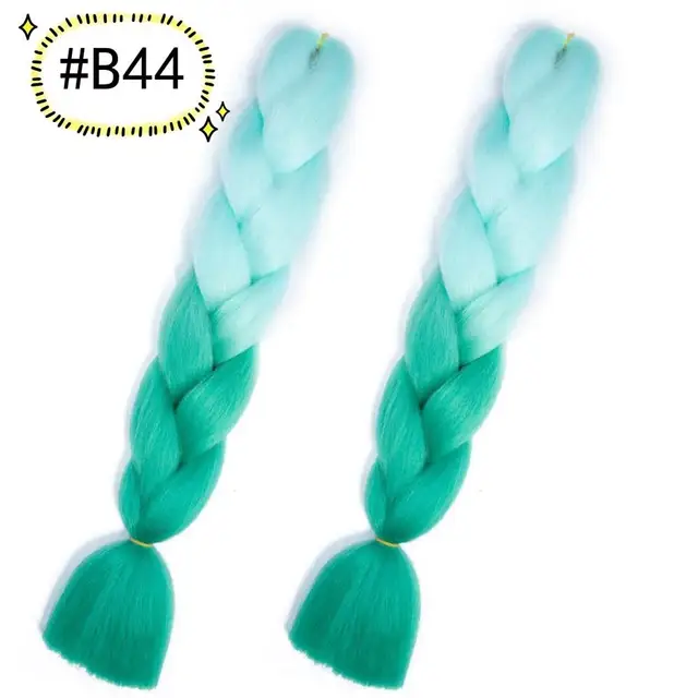 Jumbo Braiding Hair Extensions Kanekalon Braiding Hair 24 Inch Ombre Multiple Tone Colored Synthetic Hair for Women B44