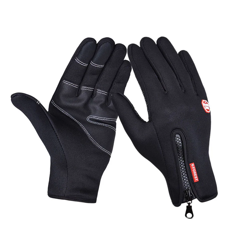 A0044 Black Зимние теплые перчатки унисекс с сенсорным экраном для велоспорта, велосипеда, лыжного спорта, кемпинга, пешего туризма, мотоцикла, спортивные перчатки с полным пальцем - Цвет: A0044 Black