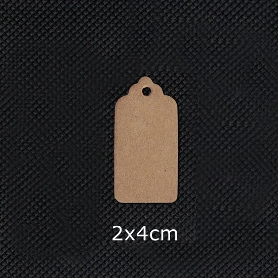 2x4cm Brown Kraft Gift Tags Scalloped Edge Wedding Party Paper Tag Price Label Hang Tag 100pcs/lot - Цвет: 2x4cm Brown