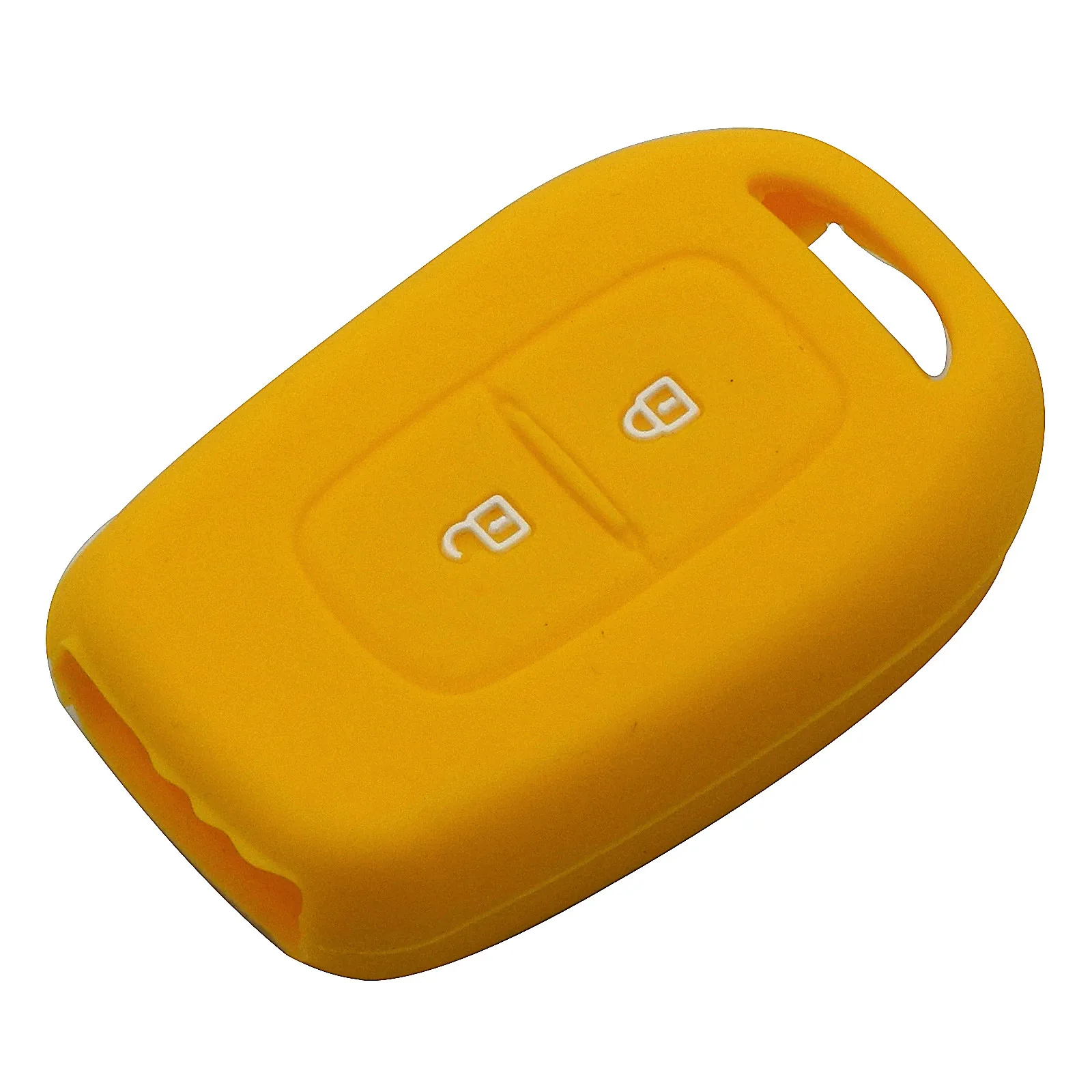 yellow Jingyuqin 10 шт. высокое качество Автомобильный ключ силиконовый чехол для Renault Sandero Scenic Master Megane дистанционный Автомобильный ключ 2 кнопки ключ - Название цвета: yellow