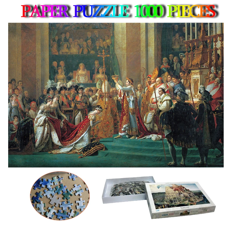 

Napoleon's Coronation Adults 1000 Pieces Paper Puzzle Famous Oil Painting Jigsaw Puzzle Education Toys for Adults Kids Gifts