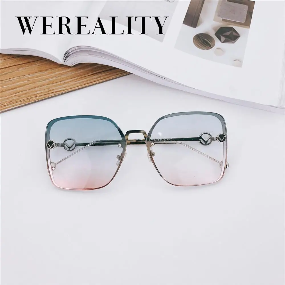 WeReality, модные солнцезащитные очки для женщин, для вождения, большая оправа, солнцезащитные очки, женские, готические, для вождения, очки, фирменный дизайн, сплав, W00002A