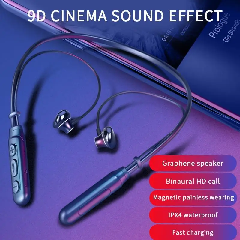 BT 93 Neck Mounted Bluetooth 5 0 Wireless Sports Headphones Surround Sound Neck Hanging In Ear Headset Fone De Ouvido Earphone