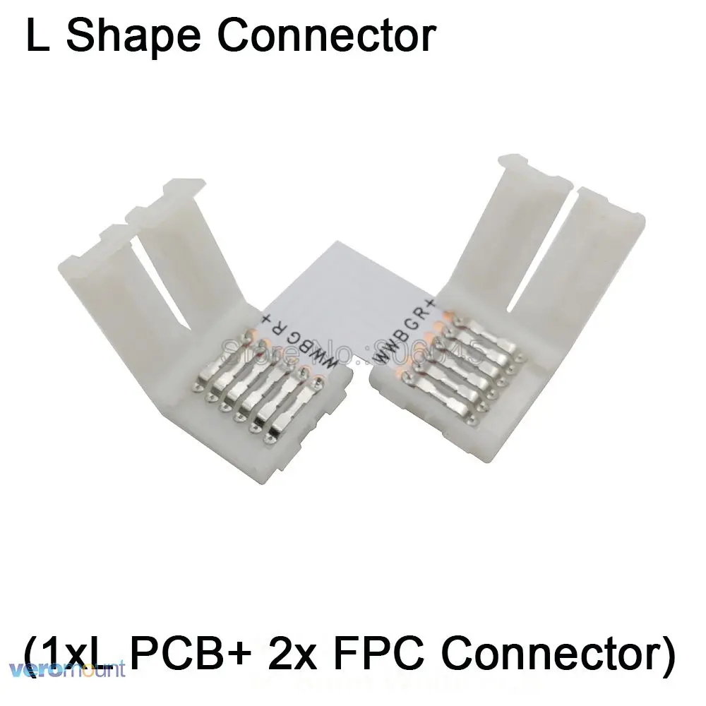 5pcs L T Форма 6-Pin 6pin RGB+ CCT светодиодный разъем припой без сварки для подключения угловая под прямым углом 5050 RGB+ CCT Светодиодные ленты - Цвет: L Shape Connector