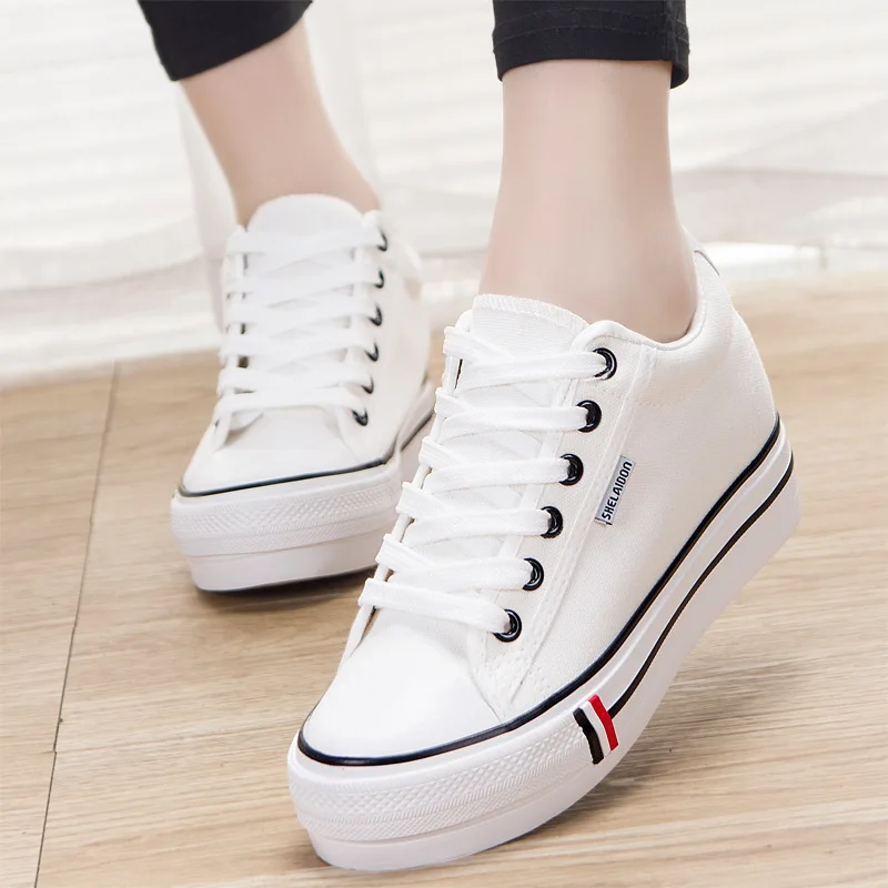 

Canvas Shoe Low Help Classic Within Increase Women S Leisure Time Small White Shoes Student Cloth Shoe Sneakers Zapatos De Mujer